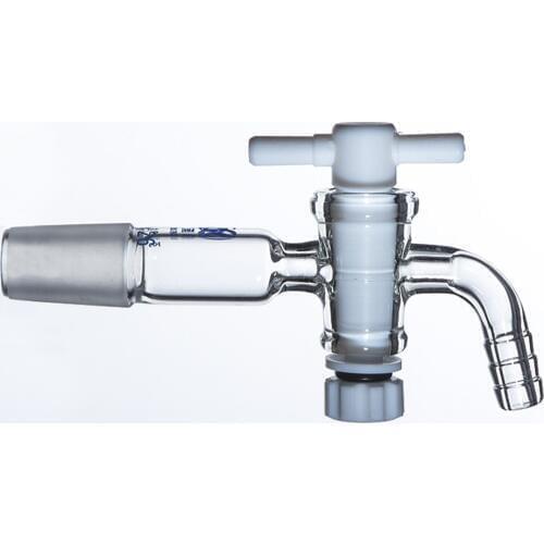 24/29,Glass Vacuum Adapter,Bent Hose Connection,Lab Stopcock,Chemical Valve