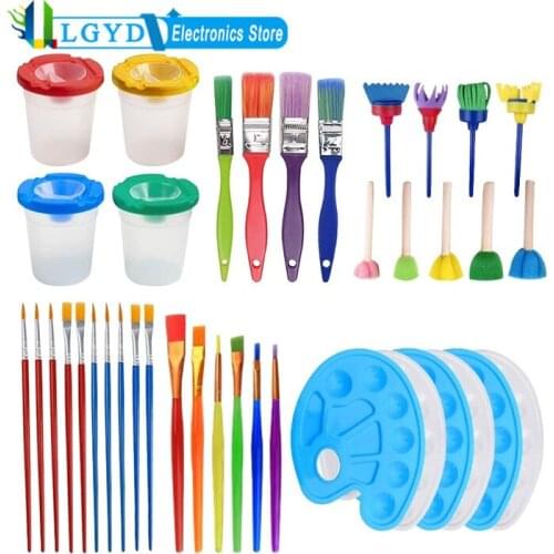 39 In 1 Painting DIY Tools Graffiti Painting Art Supplies For Children, Kids, Student Painting Brush Cup Palette