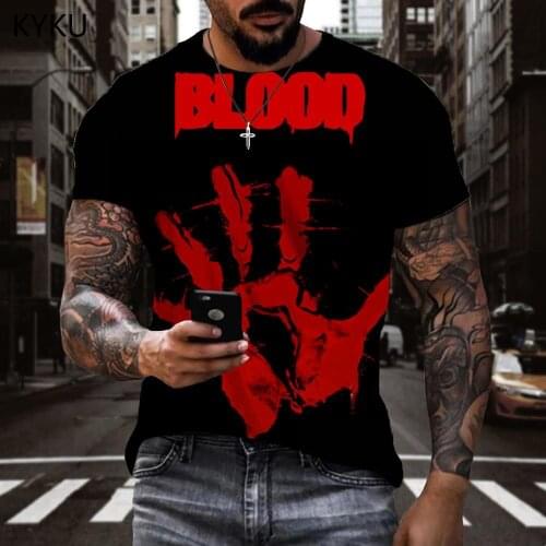 3d Tshirt Halloween T-shirt Men Blood Funny T shirts Hip Hop T-shirts 3d Harajuku Shirt Print Short Sleeve Punk Rock Cool