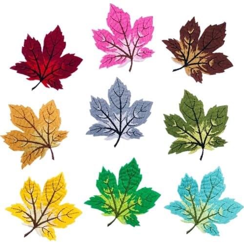9 pcs/set Maple leaf Series For Clothes DIY Iron on Embroidered Patches For Hat Jeans Sticker Sew-on Patch Applique Badge