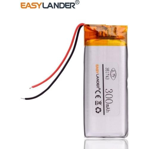 351743 3.7V 300mAh Rechargeable Li-Polymer Battery For point reading pen recorder MP3 speaker toys bluetooth heads 351745 351645