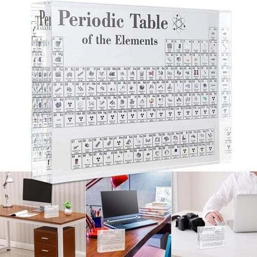 Acrylic The Periodic Table of Elements Display With Real Elements Teaching Chemistry for Student Teacher Gifts Desk decoration