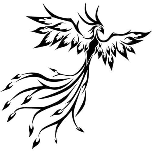 Dawasaru Fashion Phoenix Bird Car Stickers Personalized Sunscreen Decals Suitcase Motorcycle Auto Decoration PVC,14cm*13cm