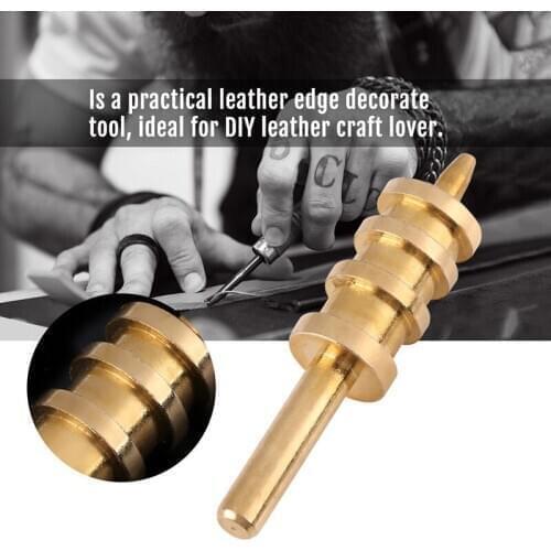 DIY Leather Crafts Pure Brass Leather Seal Edge Decorate Tool Hot Electric Iron for Leather Craft Tools 3 Groove Edger Hand Tool