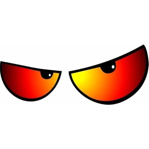 Personality Vinyl Decals of New Pair Cartoon Evil Eyes Design In Red for Motorbike Biker Helmet Car Sticker