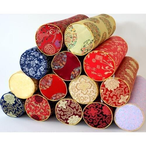 Classic Chinese Silk Brocade Round Armrest Hand Pillow Sofa Chair Cushion Luxury Home Decorative