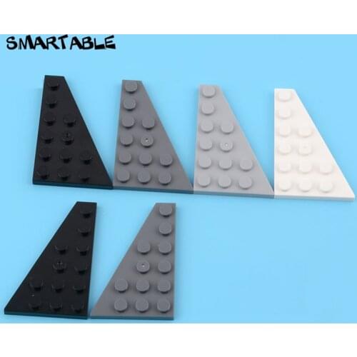 Smartable Wedge Plate Left 4x6 +Right Building Blocks MOC Part DIY Toys For KId Compatible Major Brand 48208+48205 10 Pairs/Lot