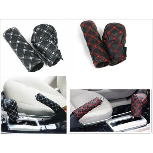 Car interior hand brake shift knob cover gear box 2 pieces / set for Kia Soul Forte5 Cadenza Telluride Pro Venga