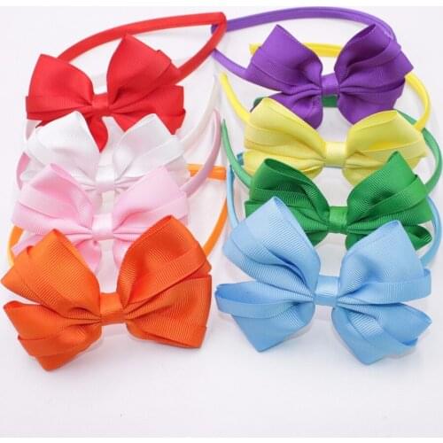 Cute Candy Color Big Bow Knot Hairbands For Girls Boutique Handmade Bowknot Headbands Children Hair Accessories