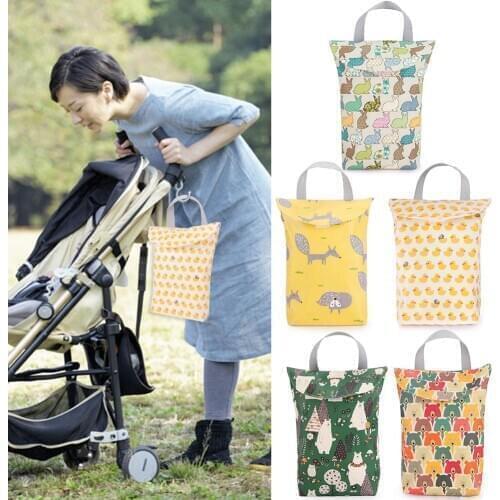 Multi-function Portable Baby Diaper Bag Polyester and Cotton Waterproof Composite Fabric Travel Nappy Print Storage Bag Durable