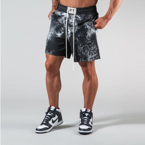 Ink - splashed elements fashion fitness mens shorts mesh breathable summer sports gym running exercise mens shorts