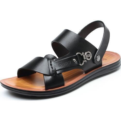 New Non-slip Soft Bottom Outdoor BeachSummer Slippers Mens Leather 2019 Sandals And Slippers Casual Sandals Mens Summer Sandal