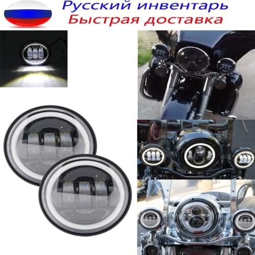 Motorcycle Parts 7"LED Motor Headlight with DRL Turn Signal Halo+4.5" Fog Light Passing Lights For Heritage for Softail Classic