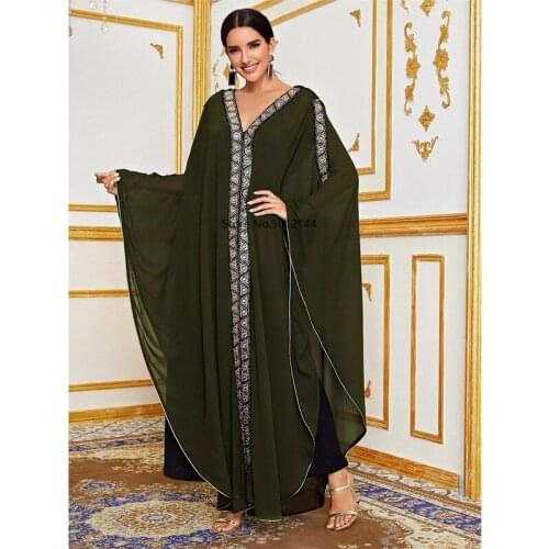 Plus Size African Dresses for Women Dashiki Diamond Beads African Clothes Abaya Dubai Robe Evening Long Muslim Dress Hooded Cape