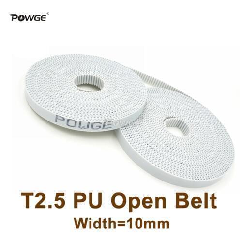 POWGE 10meters T2.5 PU Open-Ended Timing Belt T2.5-10 Width=10mm T2.5 10 Belt Fit T2.5 Timing Pulley For 3D Printer CNC RepRap