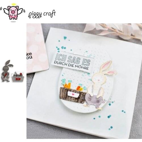 Piggy Craft metal cutting dies cut die mold Easter bunny carrot basket Scrapbook paper craft knife mould blade punch stencils
