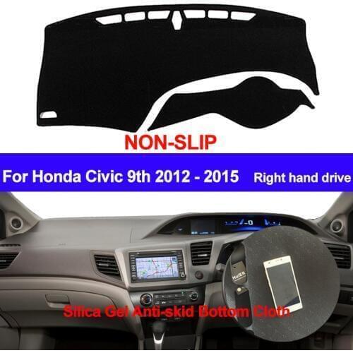 TAIJS For Honda Civic 9th 2012 2013 2014 2015 Dash Mat DashMat Silicone Non-Slip Sun Shade Dashboard Cover Anti-UV Car Styling