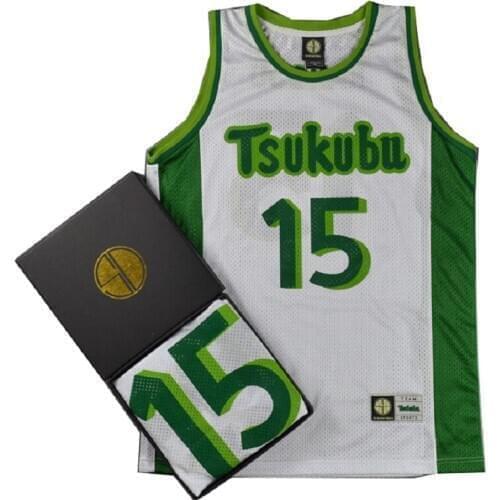 BG basketball jerseys Slamdunk TSUKUBU 15 NANGOU jersey Outdoor sportswear training Hip-hop culture white