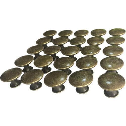 25PCS Vintage Door Drawer Knobs 30mm Antique Furniture Kitchen Cabinet Cupboard Handles, for Dresser and Cabinet, Old Bronze