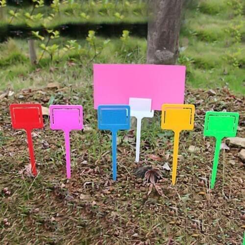 20Pcs T-type Gardening Waterproof Labels Tree Plant Markers Tags with Card Slot