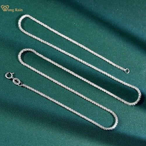 Wong Rain 100% 925 Sterling Silver Created Moissanite Gemstone Party Boho Clavicle Necklaces for Women Girls Jewelry Wholesale