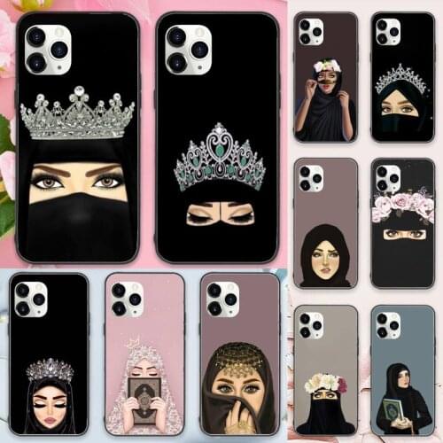 Woman In Hijab Face Phone Case for iPhone 11 12 pro XS MAX 8 7 6 6S Plus X 5S SE 2020 XR Luxury brand shell funda coque