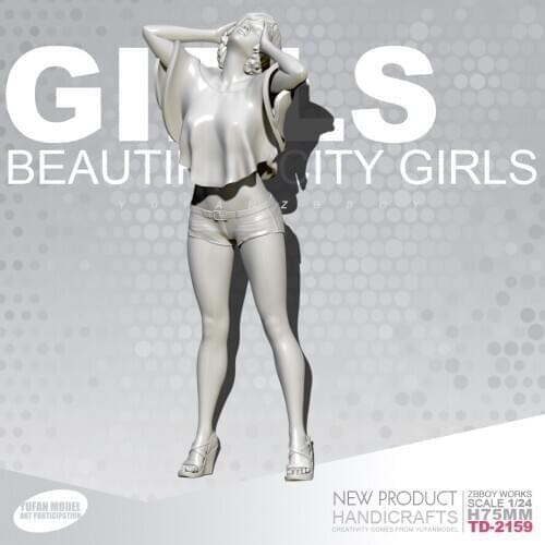 1/24 Resin Figure Kits Beauty Model Self-assembled 75mmTD-2159