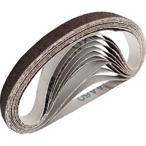 10Pcs Dremel Accessories 15x452mm Abrasive Sanding Belt Grit 40-600 Sander Grinder for Drill Grinding Polishing Tool