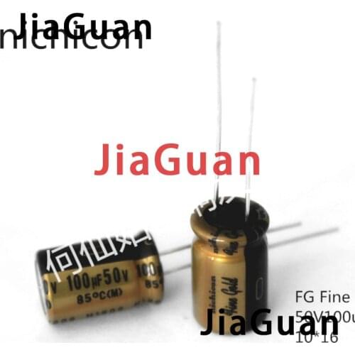 10PCS NICHICON FG 50V100UF 10x16MM fine gold 100UF 50V FineGold MUSE Audio Capacitor 100UF50V 100UF/50V