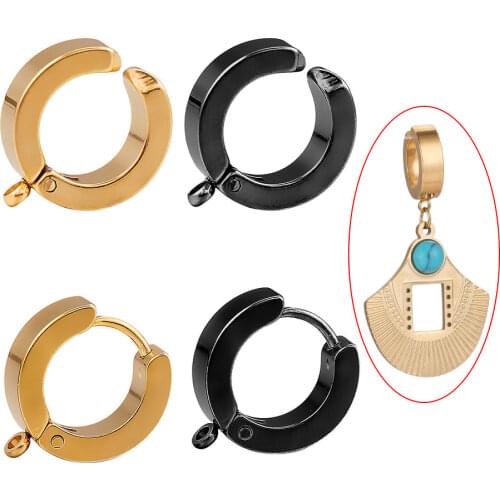 10pcs Lot Gold Stainless Steel Clip on Earrings Hooks Clasps for Women DIY Jewelry Making Supplies Design Bulk Items Wholesale