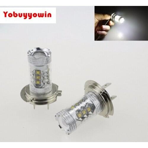 2 X H7 80W High Power LED 12V Super White Projector Lens 1920 LM Fog Driving DRL Error Free For Most Cars