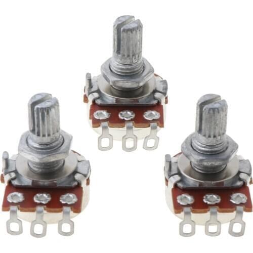 3 Pcs New Guitar Potentiometer B250k Split Shaft Pots Audio Tone Switch Control