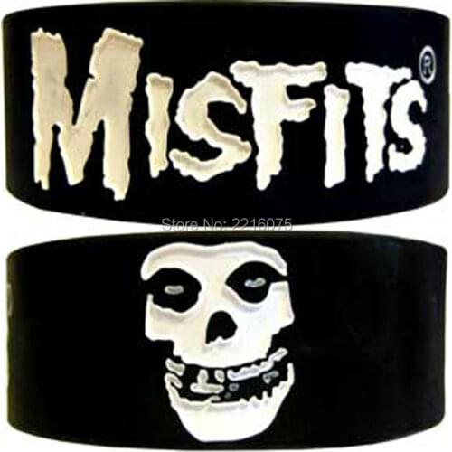 300pcs one inch Misfits Skull silicone wristband rubber bracelets free shipping by DHL express