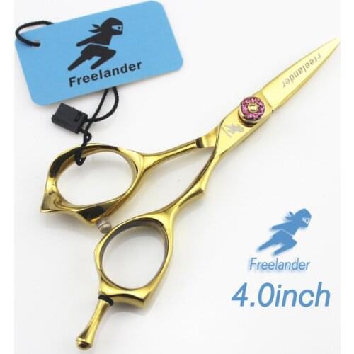 4.0in. Freelander golden colour Profissional Hairdressing Scissors Hair Cutting Scissors Set Barber Shears High Quality Salon
