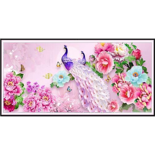 5D Embroidery Diamond Picture Peacock Home Decor Painting Animal Full Round Drill Cross Stitch Colorful Wall Art Handmade Gift