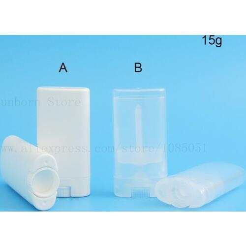 5pcs 15g White Clear Lipstick Tube Lip Balm Containers Cosmetic Lotion Container Glue Stick Clear Travel Bottle