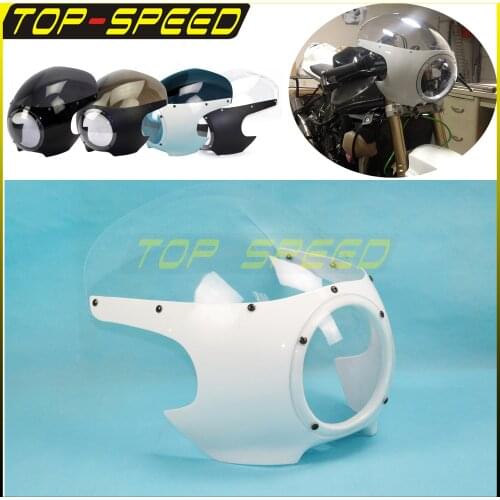 6 Colors Drag Classic Cafe Racer Style 5.75" Headlight Fairing 5-3/4inch Front Lamp Fairing Windscreen For Harley Bobber Chopper