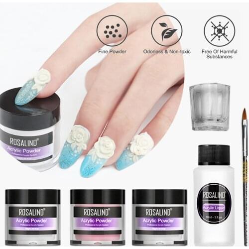 Acrylic Powder Gel Nail Polish Set Crystal Powder kit Liquid Nails Art Decoration Extension Manicure Tools