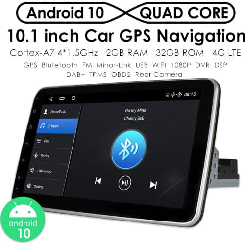 2G 32G 4G LET Car Radio Stereo Video GPS Navigation Multimidia Player 1Din Universal Rotatable Radio Android 360 Rotation TPMS