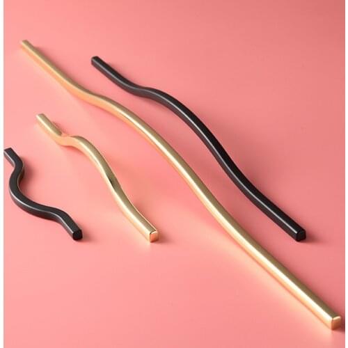 Shiny Gold Cabinet Handles Kitchen Drawer Cupboard Dresser Pulls For Furniture Door Knobs Black Zinc Furniture Hardware