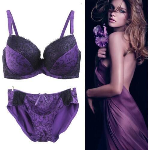 New Sexy BCDE Cup Bra Sets For Womens Lace Lady Ultrathin Breathable Push Up Underwear Seamless Floral Bacd Closure Lingerie