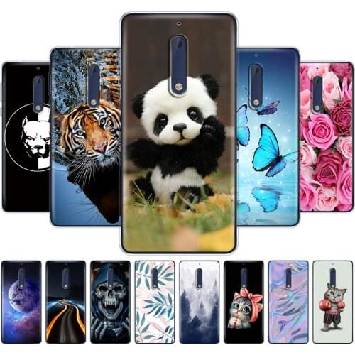 For Nokia 1 2 2.1 3 3.1 5 5.1 plus 2018 case soft Silicon tpu back cover shockproof Coque bumper flower Panda tiger cat