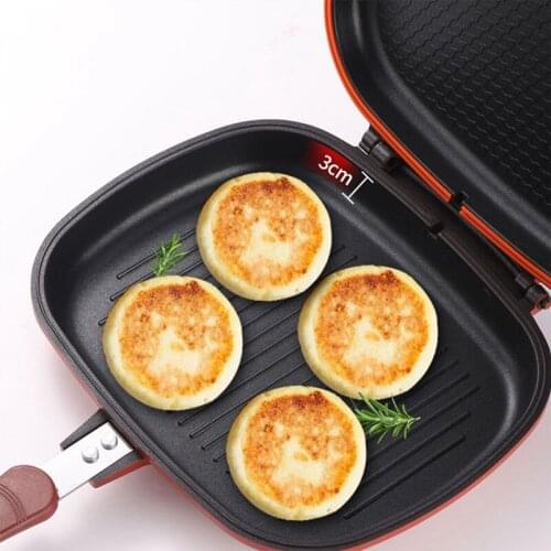 Double Sided Frying Pan Non-Stick Camping Sandwich Toaster Grill Baking Pancake Pan Omelette Trays for Toastie Breakfast