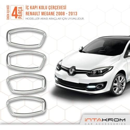 Renault Megane 3 For Chrome Interior Door Handle 2010 and Above 1 Suit 4 Piece Compatible Quality Car Accessory