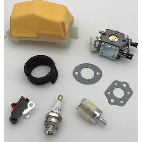 HUNDURE Carburetor Air Filter Fuel Line Hose Filter Kit For HUSQVARNA 51 55 Rancher Chainsaw Replace Parts Walbro WT-170 Carb
