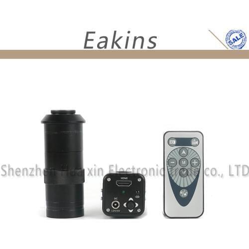 60F/S 1080P IR Remote Control Full HD HDMI Industrial Video Microscope Camera + 100X C-Mount Lens For Phone PCB SMD BGA Repair