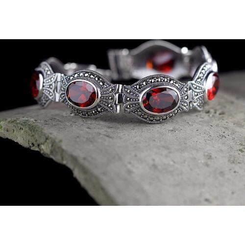 S925 pure silver jewelry section classic Thai silver ms pomegranate bracelet
