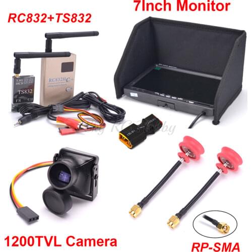 High Quality FPV LCD5802S 5802 40CH Raceband 5.8G 7 Inch Diversity Receiver Monitor 800*480 with Build-in Battery for Quadcopter