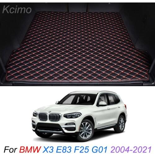 Leather Car Trunk Mat For BMW X3 E83 F25 G01 2004-2021 Cargo Liner Trunk Floor Pad Carpet Car Accessories