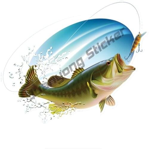 Fishing Creativity Car Sticker Art Pattern Coloful Decals Motorcycle Accessories Trunk Laptop Tank Cap Sticker PVC12x14cm